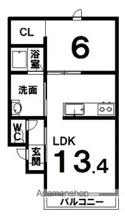 BAOBABとてっぽ通【1階】の間取り